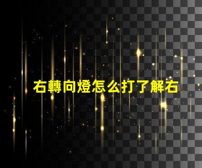 右轉向燈怎么打了解右轉向燈操作技巧的關鍵指南