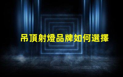 吊頂射燈品牌如何選擇最具性價(jià)比的頂尖品牌