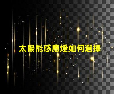 太陽能感應燈如何選擇高效節能的太陽能感應燈