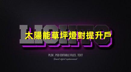 太陽能草坪燈對提升戶外環境的照明解決方案