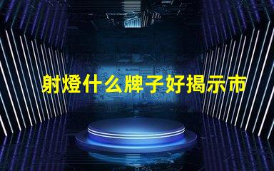 射燈什么牌子好揭示市場領(lǐng)先品牌及其優(yōu)勢