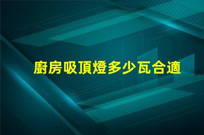 廚房吸頂燈多少瓦合適選擇合適瓦數照亮廚房的秘訣