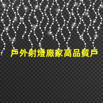 戶外射燈廠家高品質戶外照明解決方案的選擇