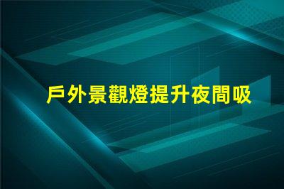 戶外景觀燈提升夜間吸引力的亮點(diǎn)選擇