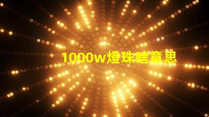 1000w燈珠啥意思