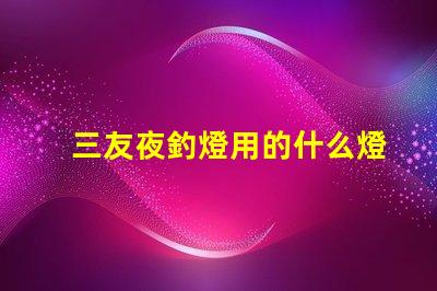 三友夜釣燈用的什么燈珠