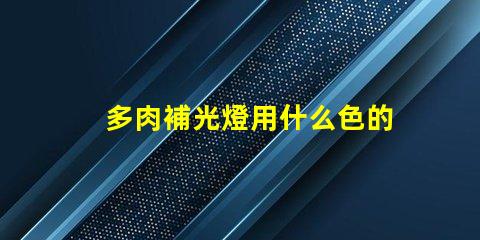 多肉補光燈用什么色的燈珠