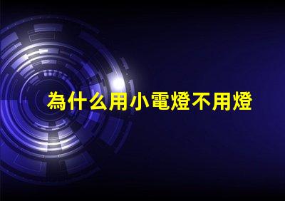 為什么用小電燈不用燈珠