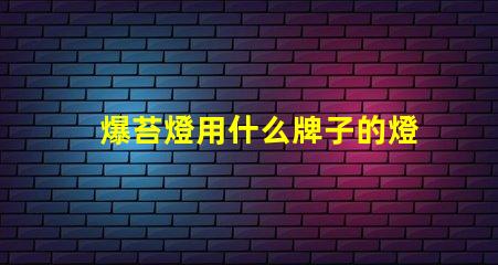 爆苔燈用什么牌子的燈珠好